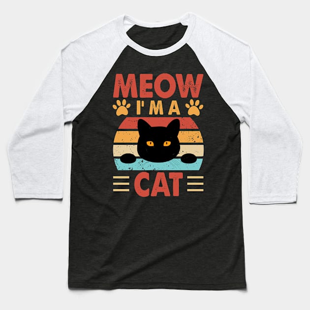 Meow, I'm A Chat - Fun Design For Cat Lovers Baseball T-Shirt by Chuckgraph